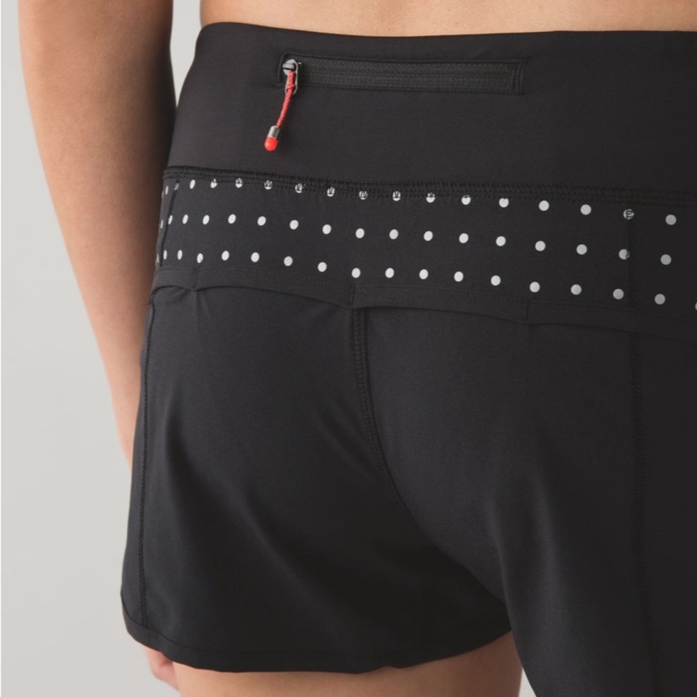 Lululemon Speed Shorts Black Reflective Dots
